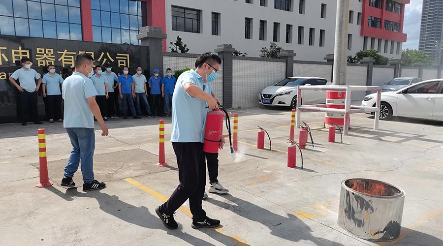 安全生產(chǎn)不松懈！金環(huán)電器開展消防應急救援演練