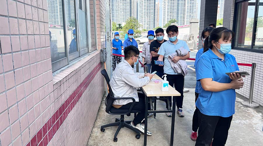 迅速防疫！金環(huán)電器積極配合醫(yī)護人員上門測核酸！