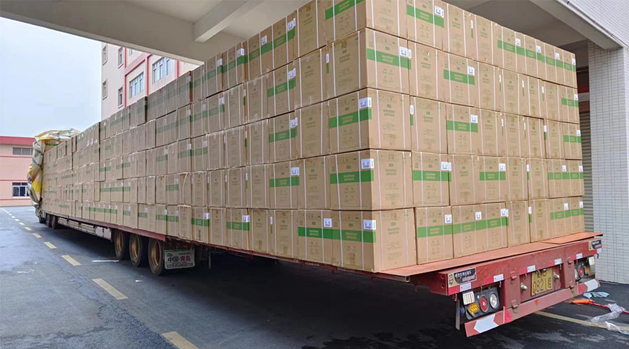 場面壯觀！國內(nèi)某知名品牌客戶2000臺波輪洗衣機(jī)高效裝柜完畢