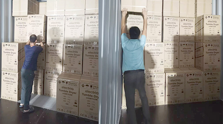 講效率！快速完成英國客戶Electriq衣物烘干機(jī)裝柜出貨任務(wù)