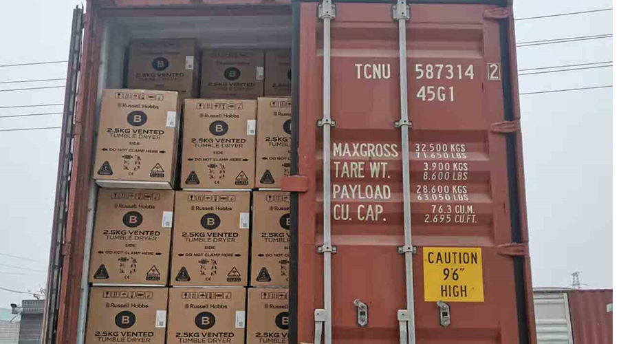 年底沖刺！順利完成英國Russell hobbs客戶的滾筒干衣機(jī)出貨