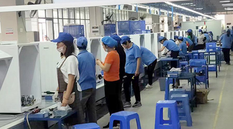 生產(chǎn)實況！金環(huán)電器開展客戶TCL滾筒衣服烘干機(jī)生產(chǎn)